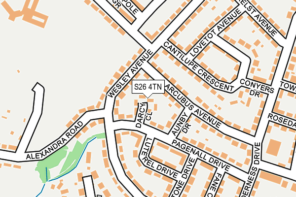 S26 4TN map - OS OpenMap – Local (Ordnance Survey)