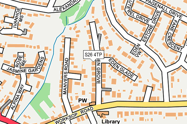 S26 4TP map - OS OpenMap – Local (Ordnance Survey)