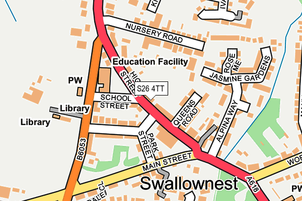 S26 4TT map - OS OpenMap – Local (Ordnance Survey)