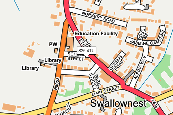 S26 4TU map - OS OpenMap – Local (Ordnance Survey)