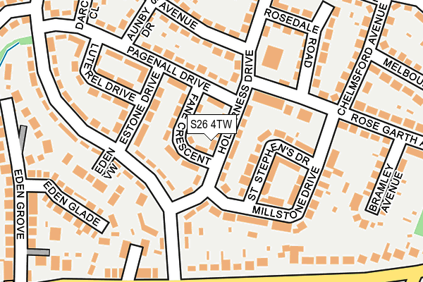 S26 4TW map - OS OpenMap – Local (Ordnance Survey)