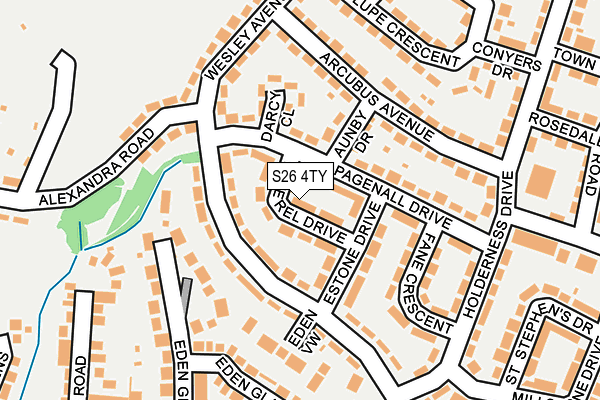 S26 4TY map - OS OpenMap – Local (Ordnance Survey)