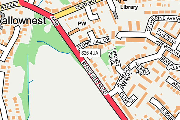 S26 4UA map - OS OpenMap – Local (Ordnance Survey)