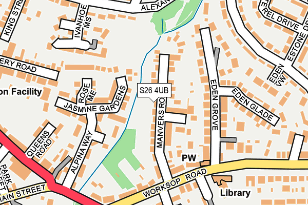 S26 4UB map - OS OpenMap – Local (Ordnance Survey)