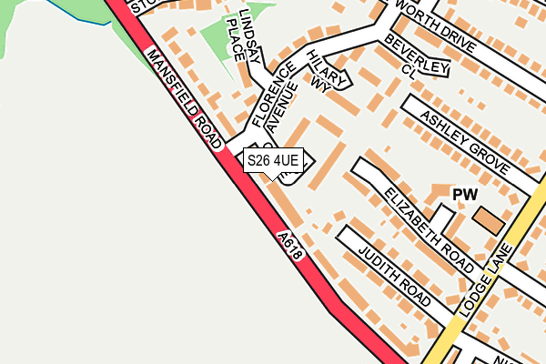 S26 4UE map - OS OpenMap – Local (Ordnance Survey)