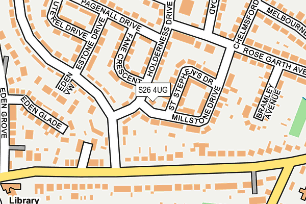 S26 4UG map - OS OpenMap – Local (Ordnance Survey)