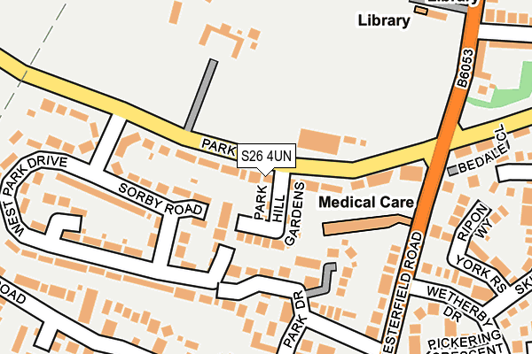 S26 4UN map - OS OpenMap – Local (Ordnance Survey)