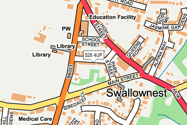 S26 4UP map - OS OpenMap – Local (Ordnance Survey)