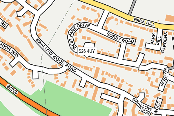 S26 4UY map - OS OpenMap – Local (Ordnance Survey)