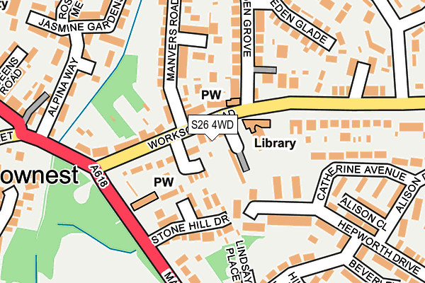 S26 4WD map - OS OpenMap – Local (Ordnance Survey)