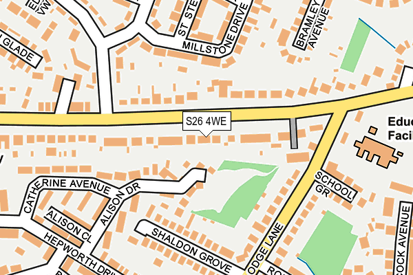 S26 4WE map - OS OpenMap – Local (Ordnance Survey)
