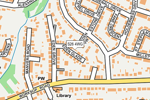 S26 4WG map - OS OpenMap – Local (Ordnance Survey)