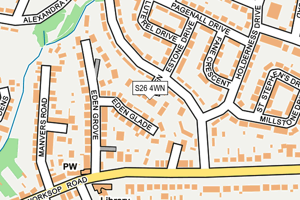 S26 4WN map - OS OpenMap – Local (Ordnance Survey)