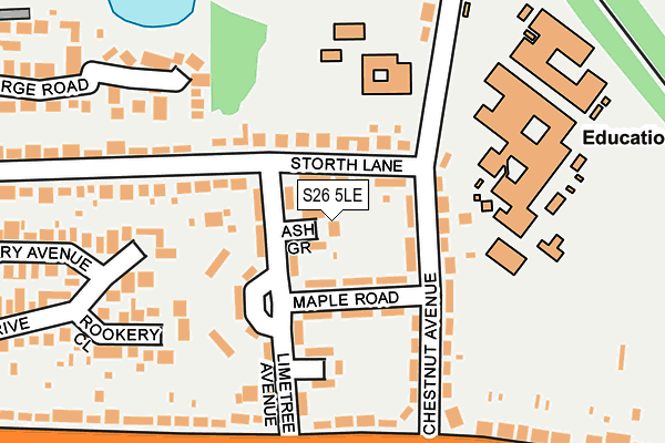 S26 5LE map - OS OpenMap – Local (Ordnance Survey)