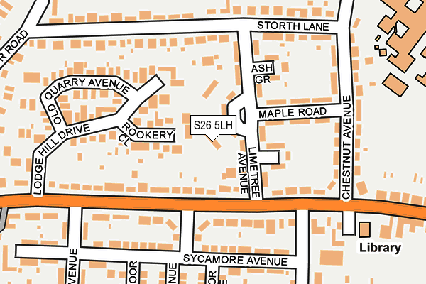 S26 5LH map - OS OpenMap – Local (Ordnance Survey)