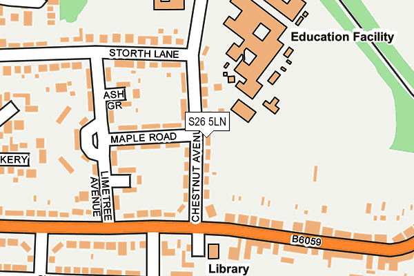 S26 5LN map - OS OpenMap – Local (Ordnance Survey)