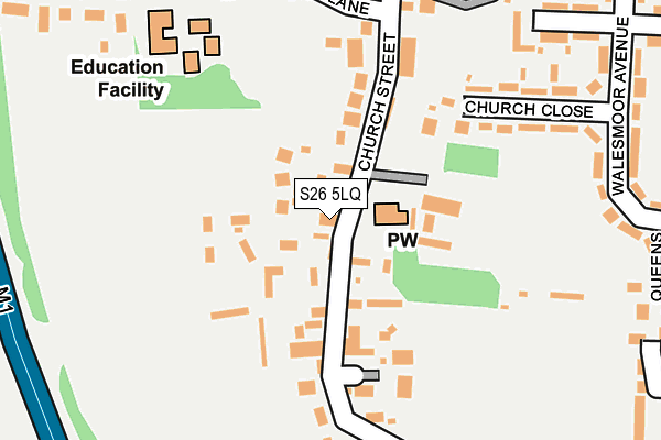 S26 5LQ map - OS OpenMap – Local (Ordnance Survey)