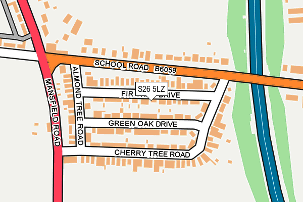 S26 5LZ map - OS OpenMap – Local (Ordnance Survey)
