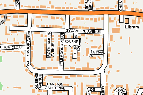 S26 5NF map - OS OpenMap – Local (Ordnance Survey)