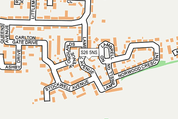 S26 5NS map - OS OpenMap – Local (Ordnance Survey)