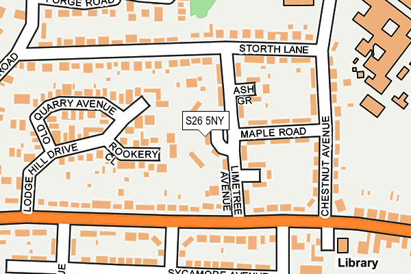 S26 5NY map - OS OpenMap – Local (Ordnance Survey)