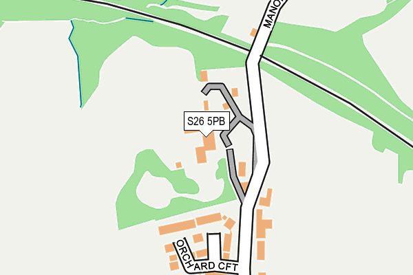 S26 5PB map - OS OpenMap – Local (Ordnance Survey)