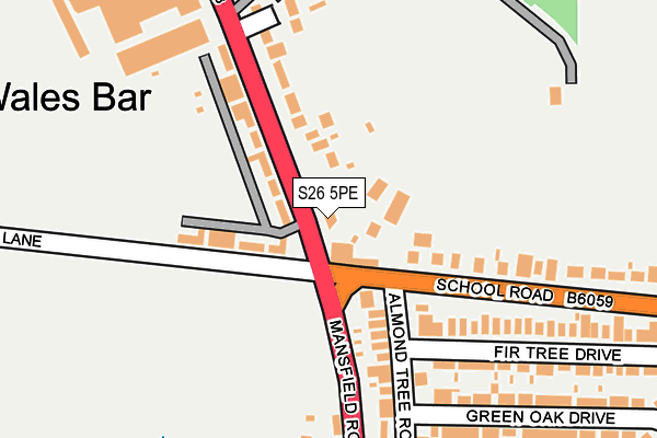 S26 5PE map - OS OpenMap – Local (Ordnance Survey)