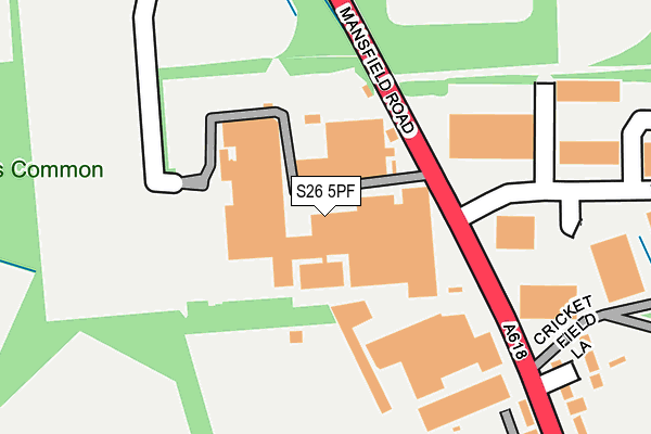 S26 5PF map - OS OpenMap – Local (Ordnance Survey)