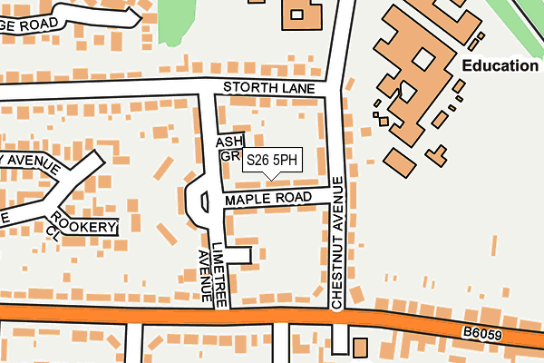 S26 5PH map - OS OpenMap – Local (Ordnance Survey)
