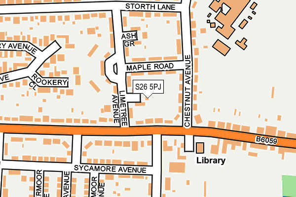 S26 5PJ map - OS OpenMap – Local (Ordnance Survey)