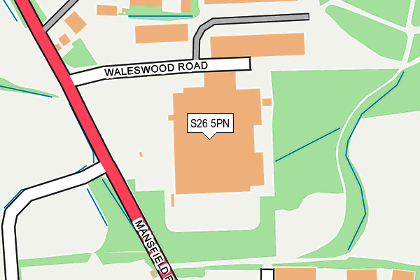S26 5PN map - OS OpenMap – Local (Ordnance Survey)