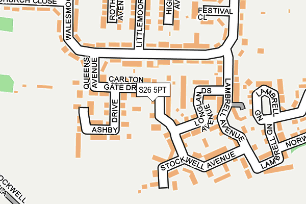 S26 5PT map - OS OpenMap – Local (Ordnance Survey)