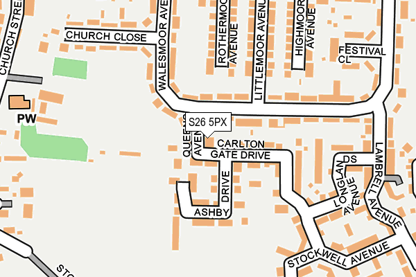 S26 5PX map - OS OpenMap – Local (Ordnance Survey)