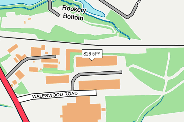 S26 5PY map - OS OpenMap – Local (Ordnance Survey)