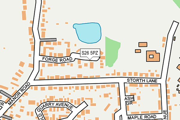 S26 5PZ map - OS OpenMap – Local (Ordnance Survey)
