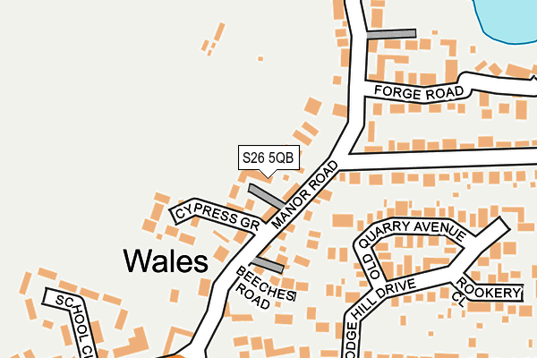 S26 5QB map - OS OpenMap – Local (Ordnance Survey)