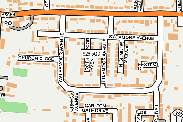 S26 5QD map - OS OpenMap – Local (Ordnance Survey)