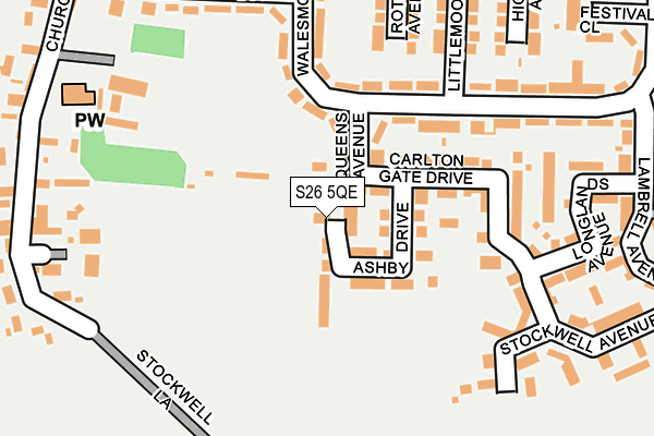 S26 5QE map - OS OpenMap – Local (Ordnance Survey)