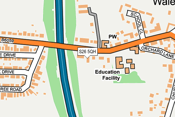 S26 5QH map - OS OpenMap – Local (Ordnance Survey)