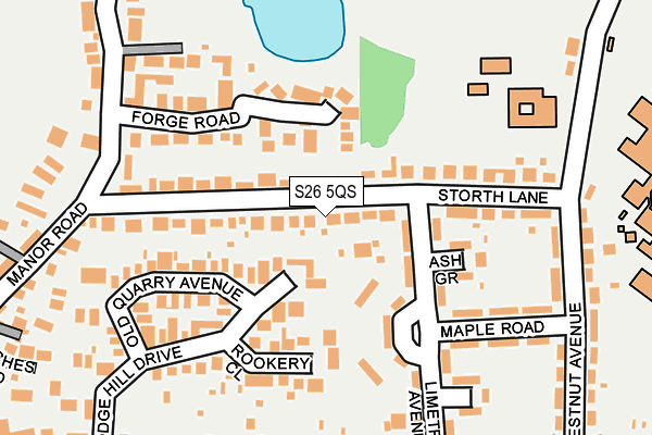 S26 5QS map - OS OpenMap – Local (Ordnance Survey)