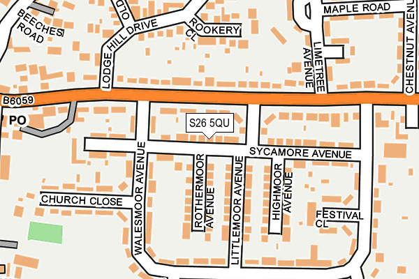 S26 5QU map - OS OpenMap – Local (Ordnance Survey)
