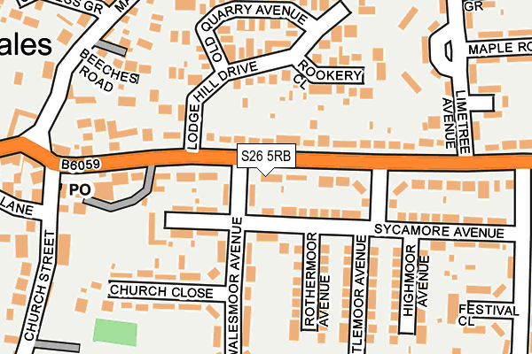 S26 5RB map - OS OpenMap – Local (Ordnance Survey)