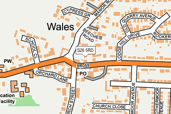 S26 5RD map - OS OpenMap – Local (Ordnance Survey)