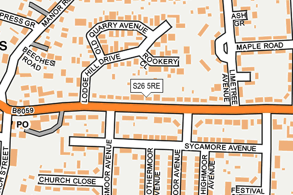 S26 5RE map - OS OpenMap – Local (Ordnance Survey)