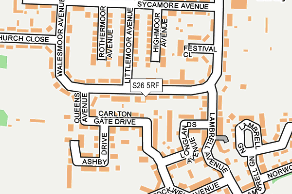 S26 5RF map - OS OpenMap – Local (Ordnance Survey)