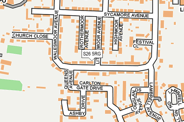 S26 5RG map - OS OpenMap – Local (Ordnance Survey)