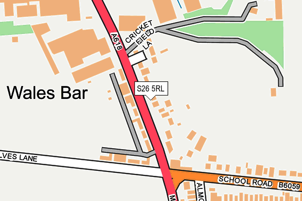 S26 5RL map - OS OpenMap – Local (Ordnance Survey)