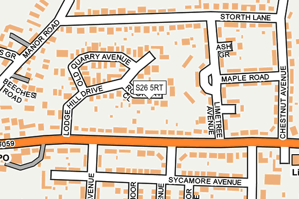 S26 5RT map - OS OpenMap – Local (Ordnance Survey)