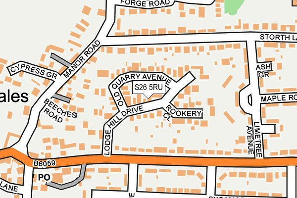 S26 5RU map - OS OpenMap – Local (Ordnance Survey)