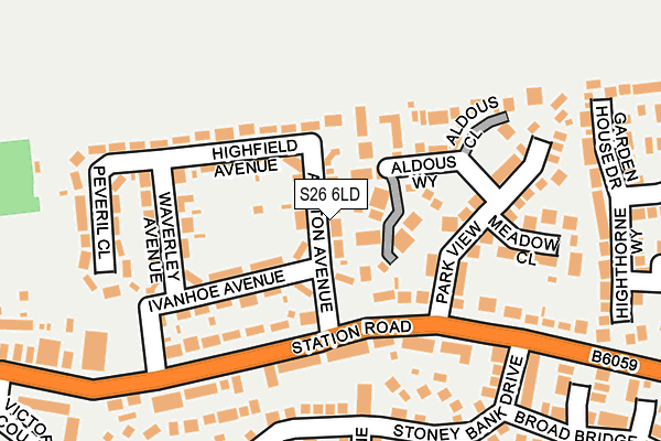 S26 6LD map - OS OpenMap – Local (Ordnance Survey)